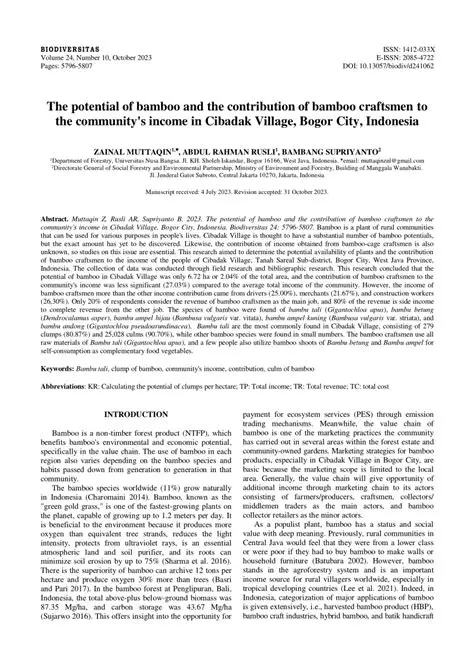 Analysis of the Effect of Production Factors on Bamboo Craftsmen Income in Binjai City