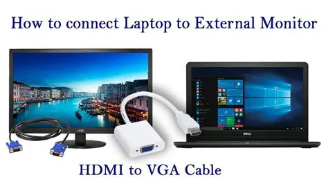 Attach the external VGA monitor