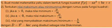 Berapa Koordinat Titik Balik Fungsi dan Jenisnya Maksimum atau Minimum