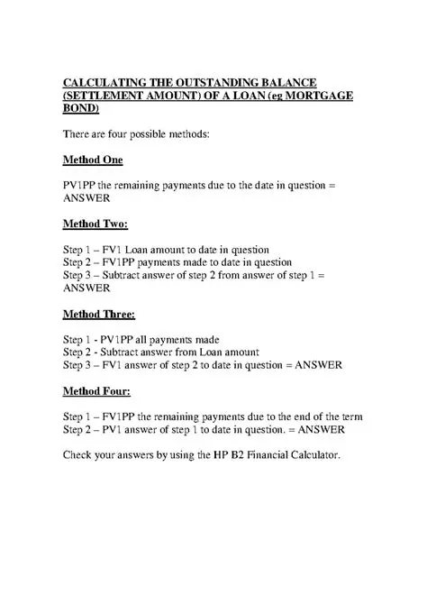 Calculating the Outstanding Balance