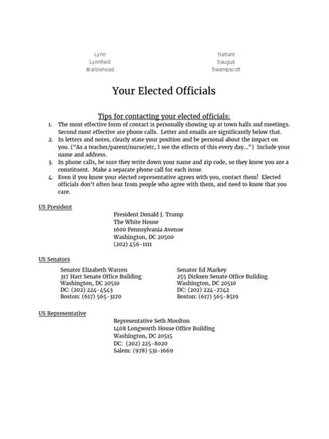 Contacting your elected officials