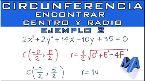 Determinar el centro y el radio