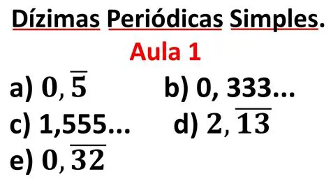 Exemplos de Dizimas Simples