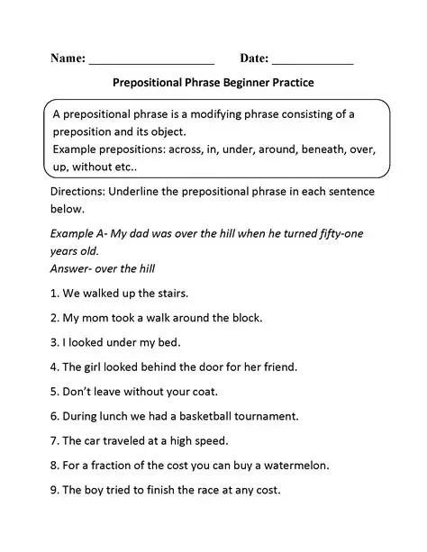 Identifying Prepositional Phrases as Nouns