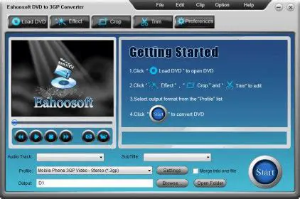 Key Features of Eahoosoft DVD to 3GP Converter