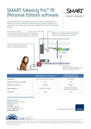 Key Features of SMART Meeting Pro PE
