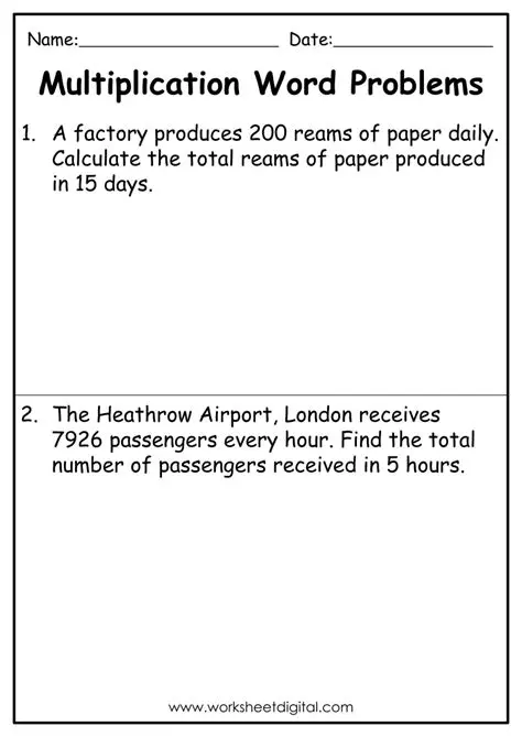 Multiplication Story Problem