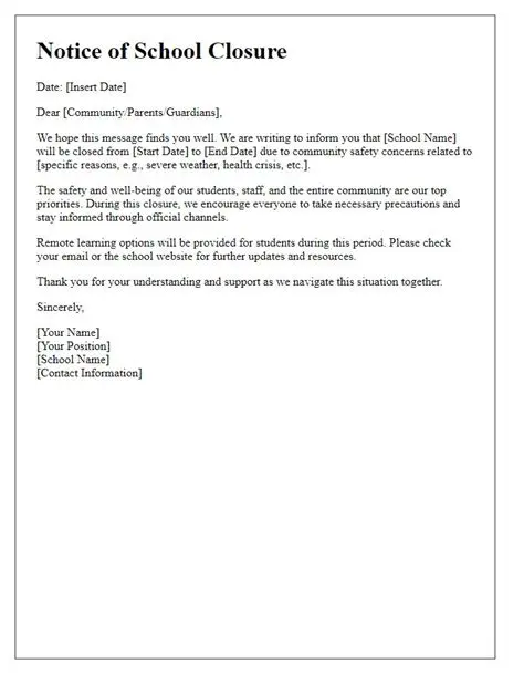 Reasons for School Closure