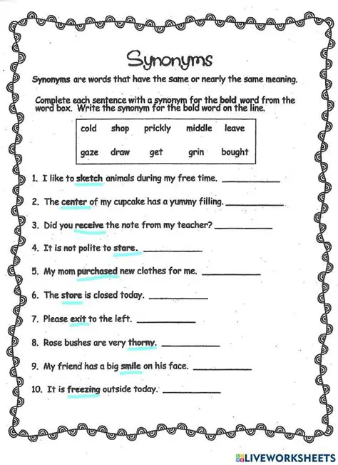 Rewriting Sentences in Simple Present Tense and Identifying Antonyms and Synonyms