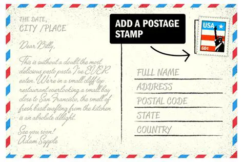 Use a postcard with a unique design